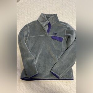 Patagonia Men's Zip-Up Sweater in Gray and Purple
